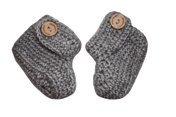 Ingehaakt baby boots antraciet
