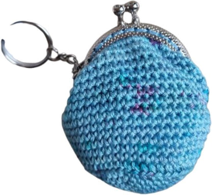 Gehaakte mini portemonnee sleutelhanger