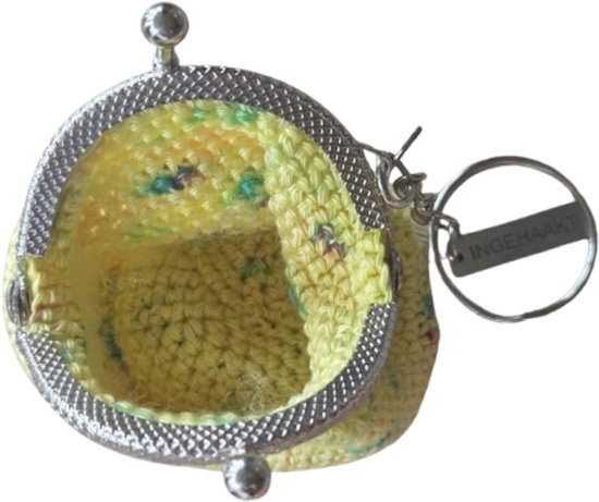 Gehaakte mini portemonnee sleutelhanger