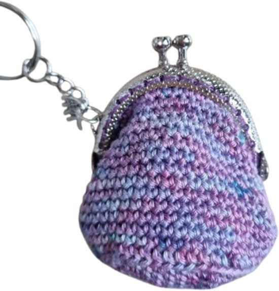 Gehaakte mini portemonnee sleutelhanger