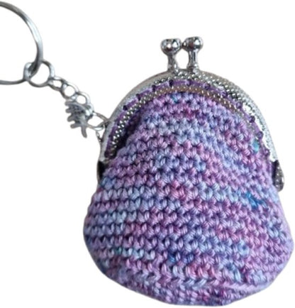Gehaakte mini portemonnee sleutelhanger
